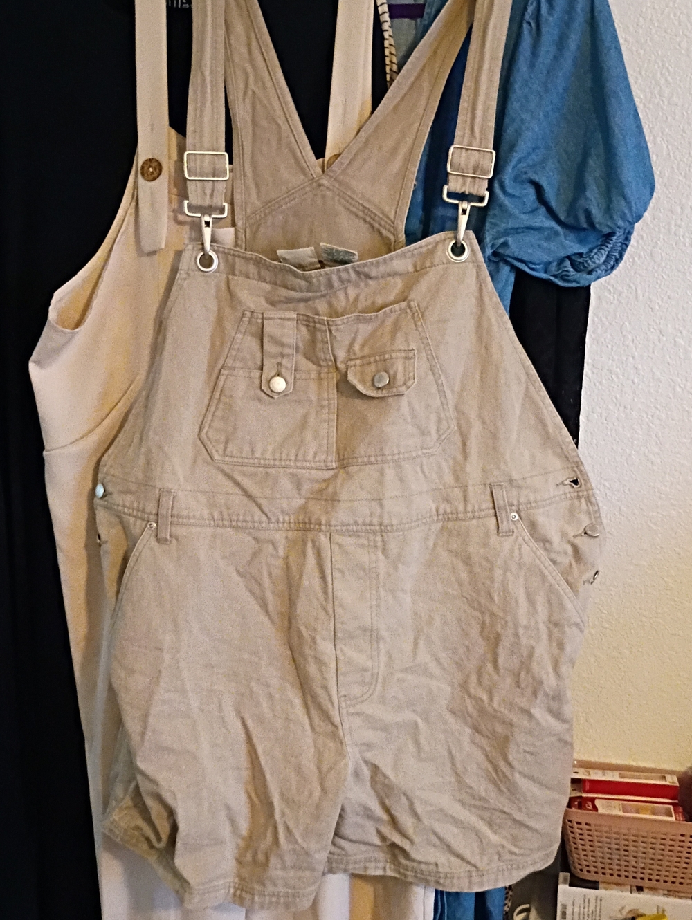 St. John's Bay Beige Short Overalls Romper
